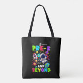 Eerste dag van Pre-K Ruimtevaarder Ruimte Terug na Tote Bag (Achterkant)