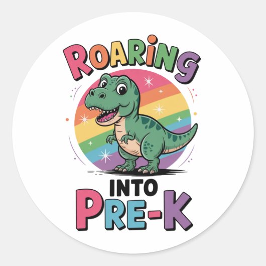 Eerste dag van Pre-K terug naar school  Ronde Sticker (Voorkant)