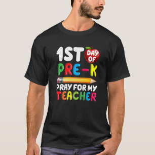 Eerste dag van prek bidden voor mijn leraar terug t-shirt