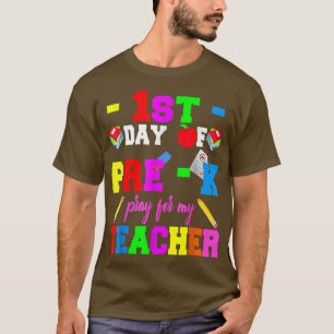Eerste dag van prek bidden voor mijn leraar terug t-shirt