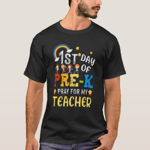 Eerste dag van prek bidden voor mijn leraar terug t-shirt
