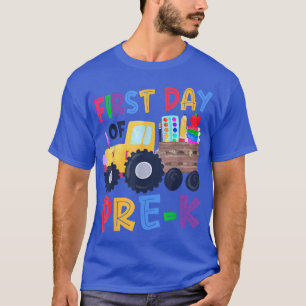 Eerste dag van PreK Funny School Truck T-shirt
