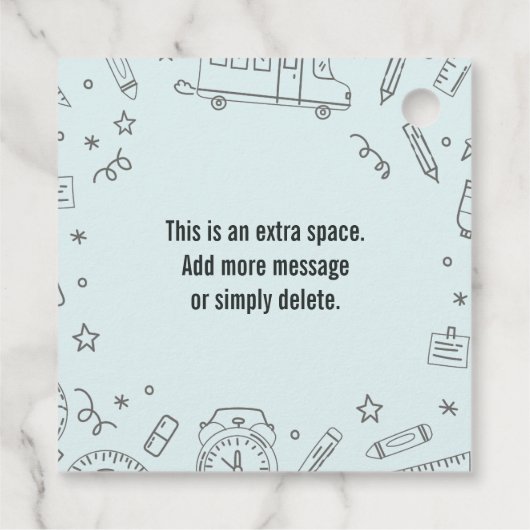 Eerste dag van school appel cadeau label, Terug na Bedankjes Labels (Achterkant)