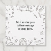 Eerste dag van school appel, Terug naar school tra Bedankjes Labels (Achterkant)