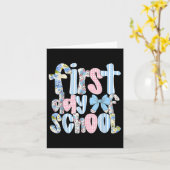 Eerste dag van school Coquette Bow Pencil Funny Ba Kaart (Gele Bloem)