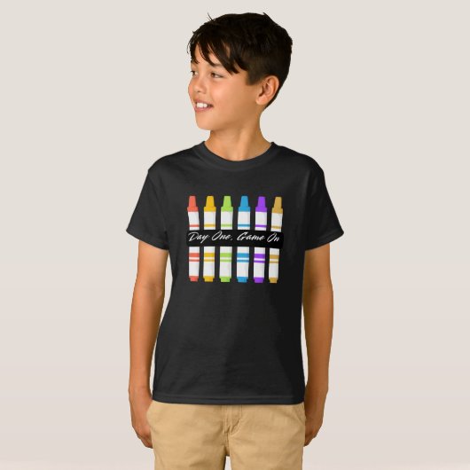 EERSTE DAG VAN SCHOOL, DAG EEN GAME ON T-SHIRT (Voorkant volledig)