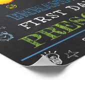 Eerste Dag van School ELKE GRAAD Krijtbord Teken Poster (Hoek)