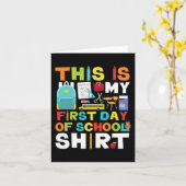 Eerste dag van school jongens meisjes terug naar s kaart (Gele Bloem)