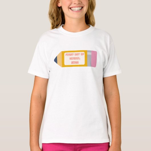 EERSTE DAG VAN SCHOOL SCHOOL DOCENTEN OUDERS T-SHIRT (Voorkant)