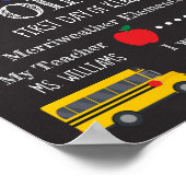 Eerste dag van school schoolbord teken voor kinder poster (Hoek)