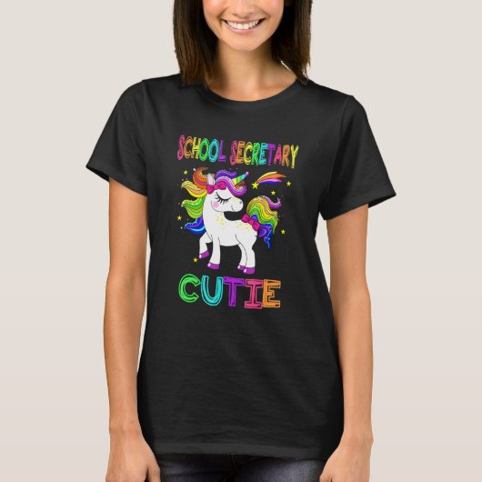 Eerste dag van school secretaris cutie meisjes u t-shirt (Voorkant)