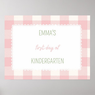 Eerste dag van schoolbord poster