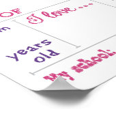 Eerste dag van schoolbreekbaar droog Poster wissen (Hoek)