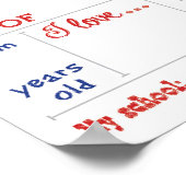 Eerste dag van schoolbreekbaar droog Poster wissen (Hoek)