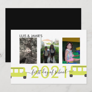 Eerste dag van schoolbuskaartje kaart