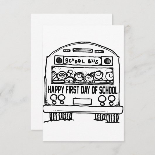 Eerste dag van schoolklas 1 bedankkaart (Voorkant / Achterkant)