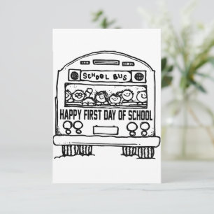 Eerste dag van schoolklas 1 bedankkaart