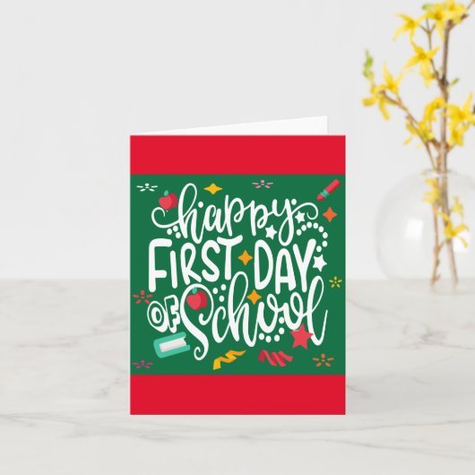 Eerste dag van schoolklas 1 kaart (Gele Bloem)