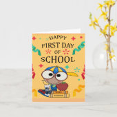 Eerste dag van schoolklas 1 kaart (Gele Bloem)