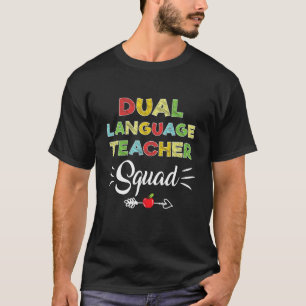 Eerste dag van schoolklas tweetalige leraar Squ T-shirt