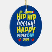 Eerste dag van schoolleraar kind terug naar school keramisch ornament (Rechts)