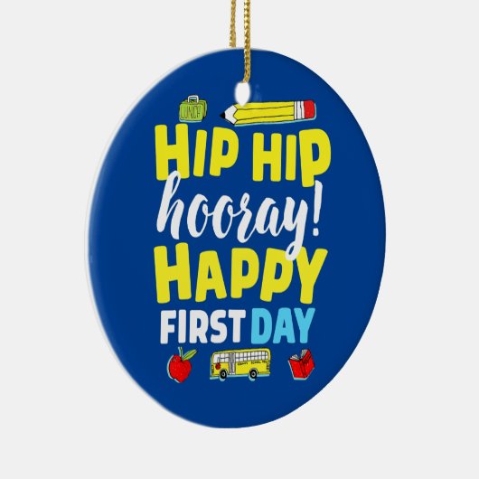 Eerste dag van schoolleraar kind terug naar school keramisch ornament (Rechts)