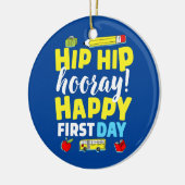 Eerste dag van schoolleraar kind terug naar school keramisch ornament (Links)
