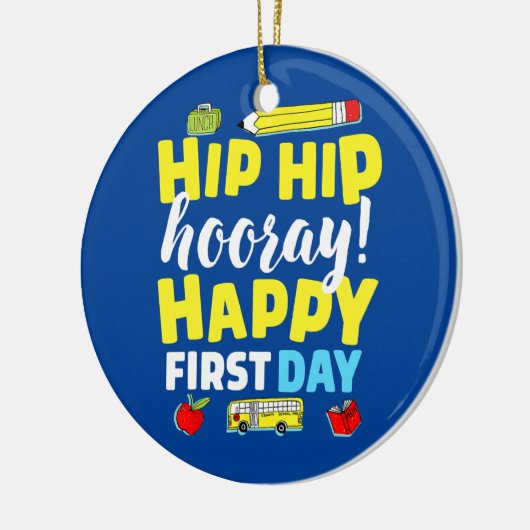 Eerste dag van schoolleraar kind terug naar school keramisch ornament (Links)
