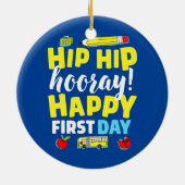 Eerste dag van schoolleraar kind terug naar school keramisch ornament (Achterkant)