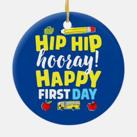 Eerste dag van schoolleraar kind terug naar school keramisch ornament (Achterkant)