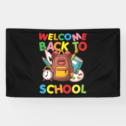 Eerste dag van schoolleraar Welkom terug naar scho Spandoek (Horizontaal)