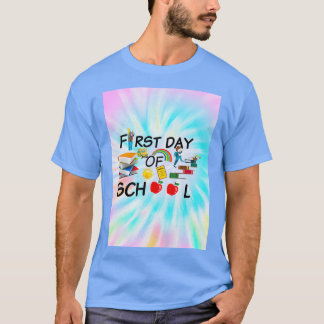 Eerste dag van schoolleraren busstudenten m t-shirt