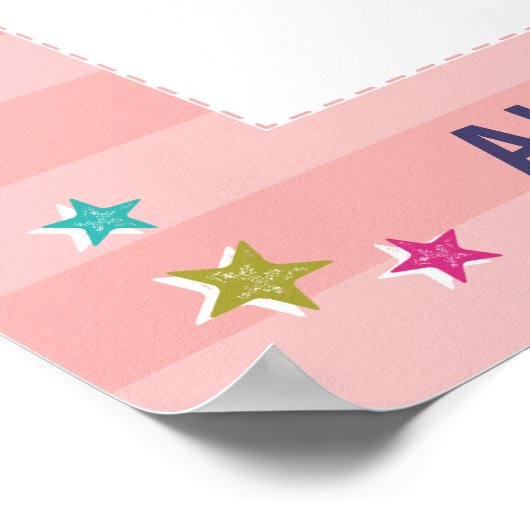 Eerste dag van schoolroze band Foto Lijst Cutout Poster (Hoek)