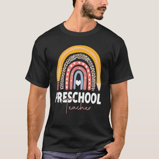 Eerste dag van schoolvoorschoolse leraar Mannen Ra T-shirt (Voorkant)