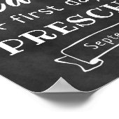 Eerste dag van voorschoolse naam Zwarte-bord Poster (Hoek)