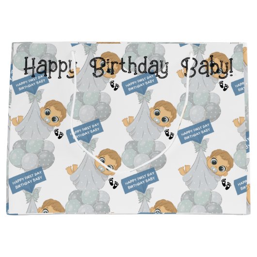 Eerste dag verjaardag groot cadeauzakje (Voorkant)