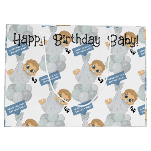 Eerste dag verjaardag groot cadeauzakje (Achterkant)