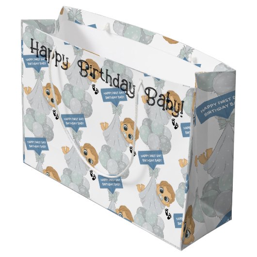 Eerste dag verjaardag groot cadeauzakje (Achterkant Gekanteld)