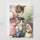 Eerste Dag Wensen – Kitten & Egel Bedankkaart (Voorkant)