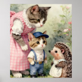 Eerste Dag Wensen – Kitten & Egel Poster (Voorkant)