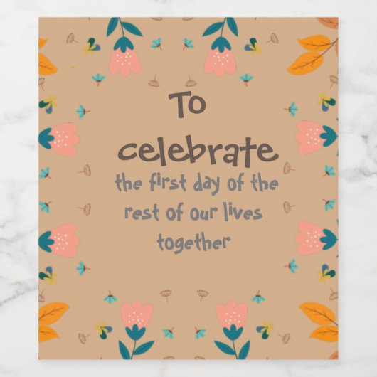 Eerste dag wijn etiket (Enkel label)