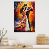 Eerste dans Romantische paar kunst Poster (Keuken)