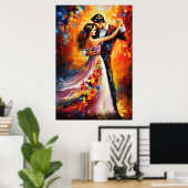 Eerste dans Romantische paar kunst Poster (Thuiskantoor)
