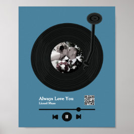 Eerste dansmuziekrecord QR-code Poster