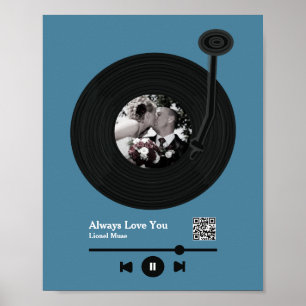 Eerste dansmuziekrecord QR-code Poster