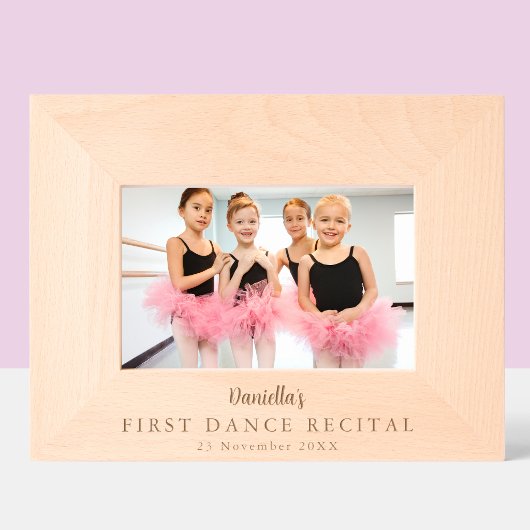 Eerste dansvoorstelling aangepast aandenken gegraveerde lijstjes