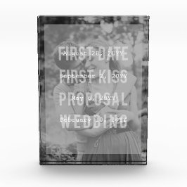 Eerste date Eerste kus Aanzoek Trouwdata Fotoblokken