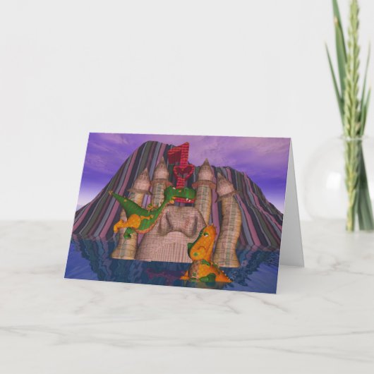 Eerste de verjaardagskaart twee leuk lapwerk Drago Kaart (Voorkant)