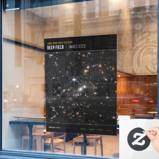 Eerste Deep Field of Universe van James Webb Raamsticker (Cafe Raam)