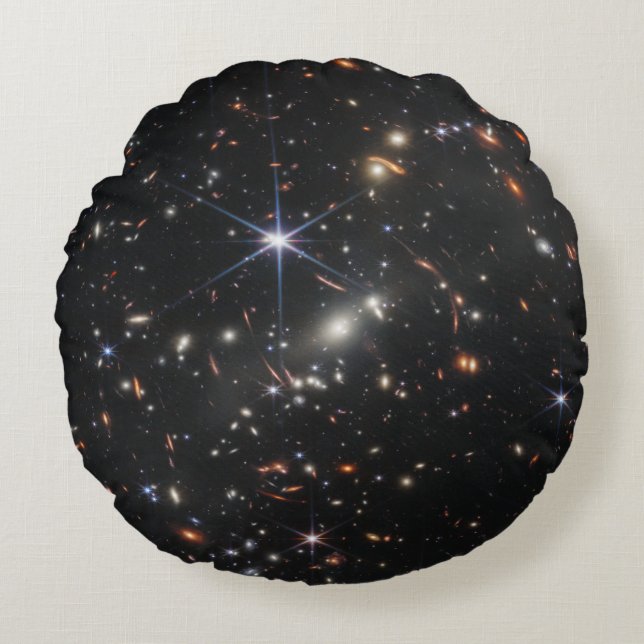 Eerste Deep Field of Universe van James Webb Rond Kussen (Voorkant)